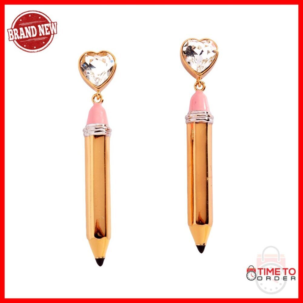 Nickel-Free Drop Earrings with Pencil Charms, 2 Inches